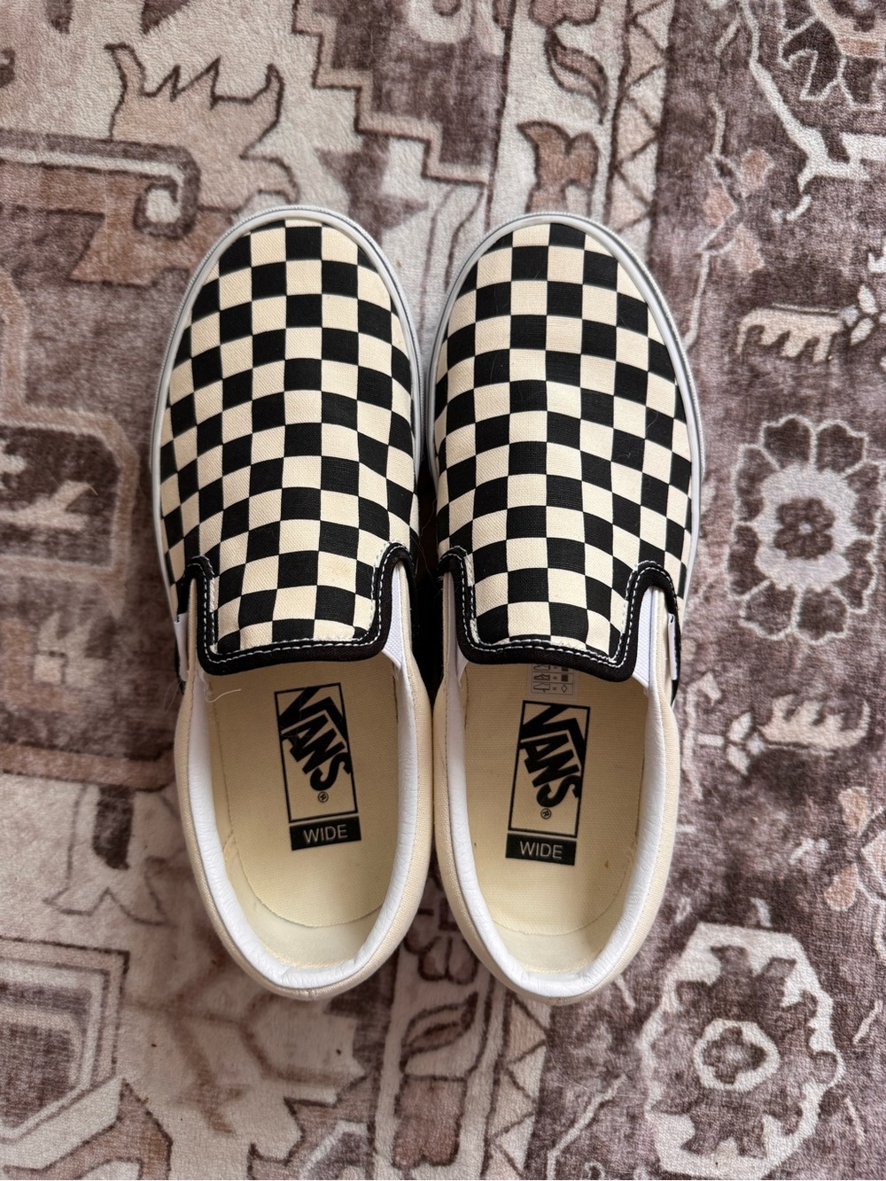 Vans Kids Checkerboard Slip-On Sneakers - Black & Cream